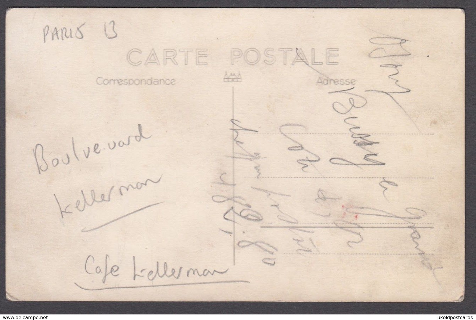 CPA - 75, PARIS,  CAFE KELLERMAN, Boulvevard Kellerman, Paris, 13  - Carte Photo. - Arrondissement: 13