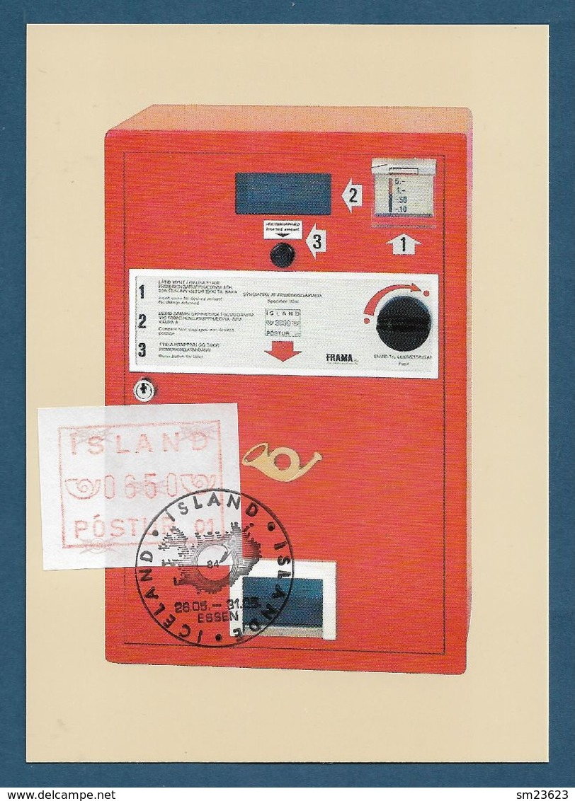 Island 1984 , ATM ,  Maximum Card - Day Of Issue  5.Internationale Briefmarken-Messe 26.-31. Mai 1984 - Cartes-maximum