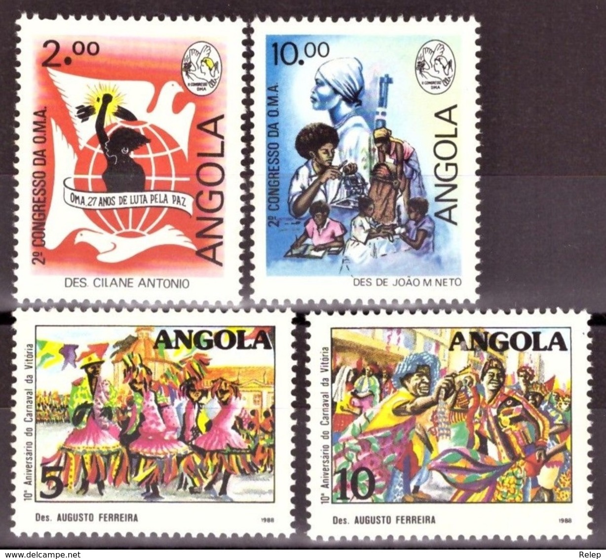 Angola 1988 - Angolan Women's And Vitoria Carnival 2 Complte Set Cond. - MNH - - Angola