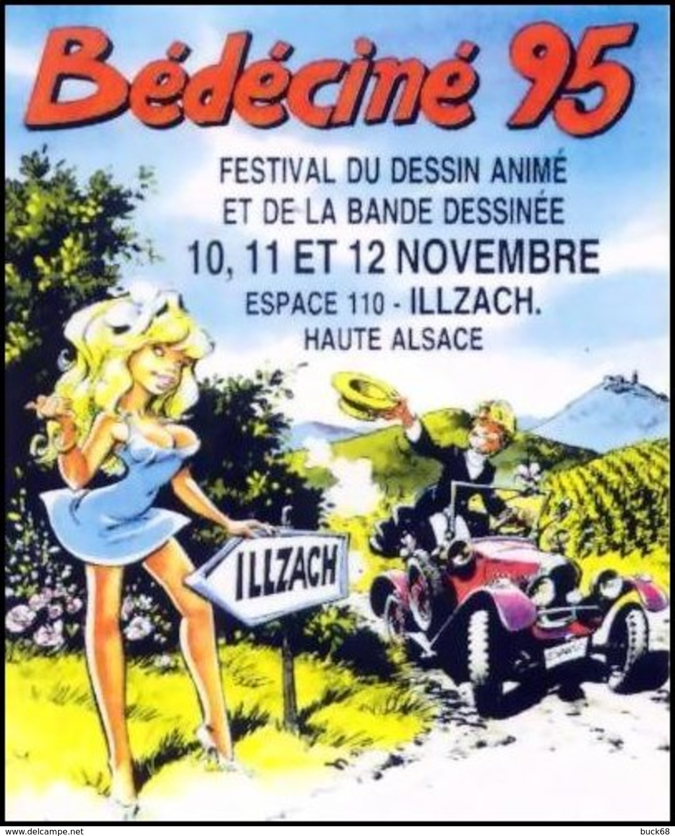 BEDECINE 1995 ILLZACH Autocollant Adhésif DANY Pour Olivier RAMEAU Au Format Carte Postale - Stickers