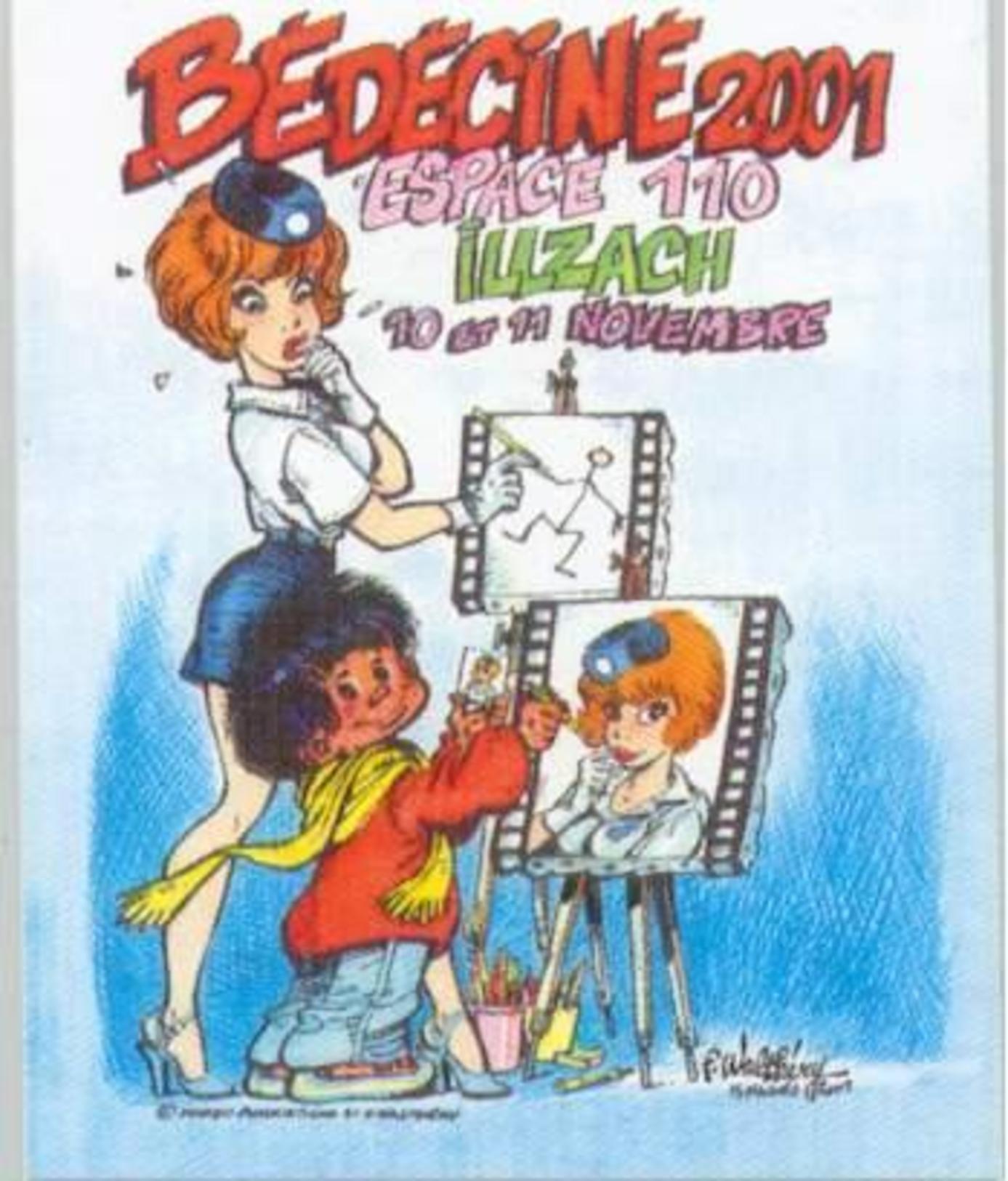 BEDECINE 2001 ILLZACH Vignette Adhésif Autocollant NATACHA De François WALTHERY Strip Comics Bédé - Stickers