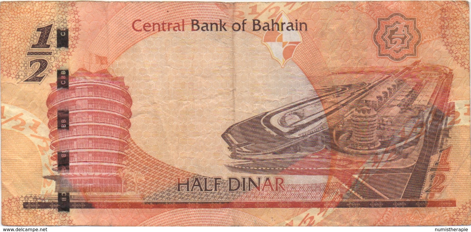 Bahreïn Bahrain : 1/2 Dinar (mauvais état) - Bahrein
