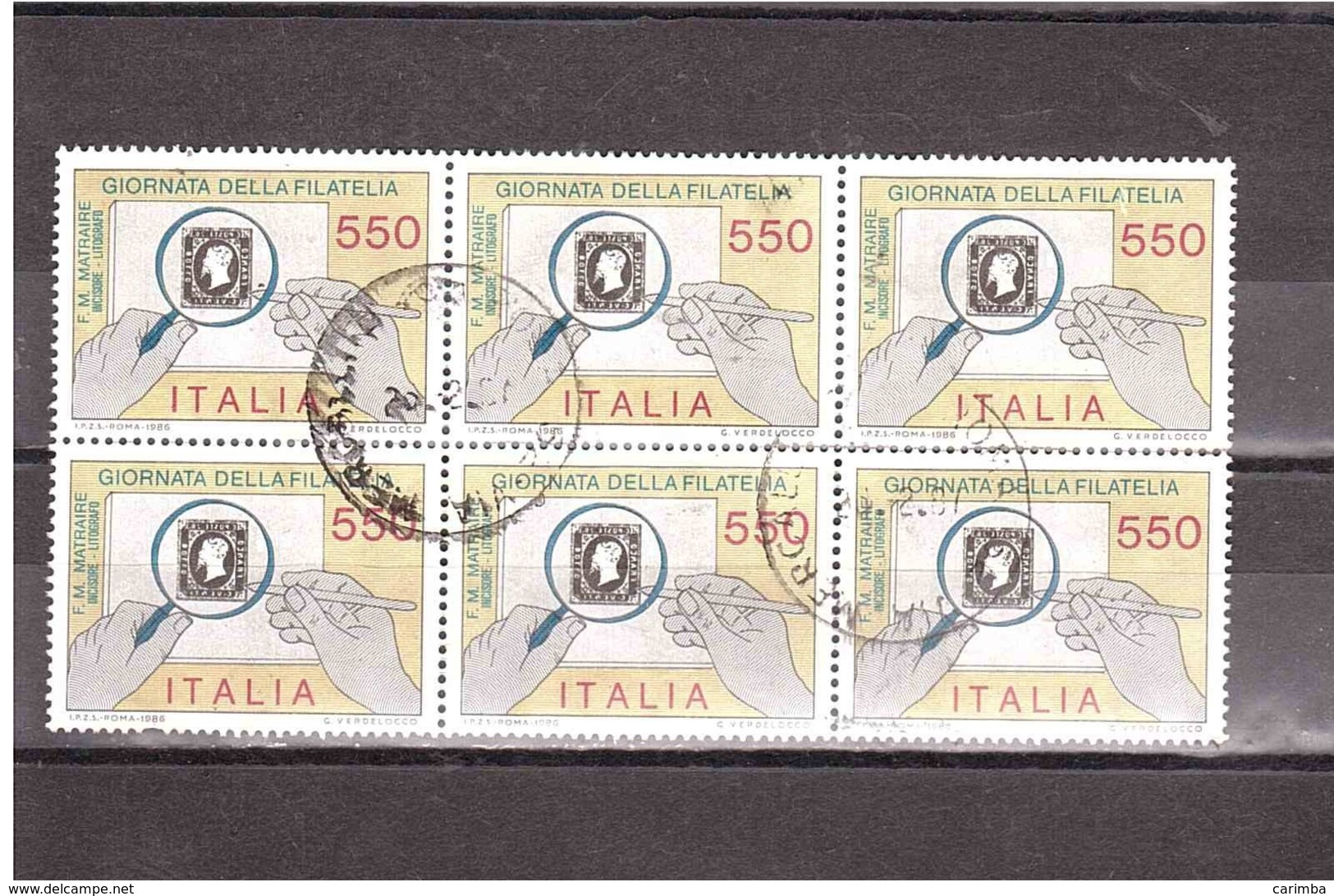 1986 £550 GIORNATA FILATELIA - 1981-90: Usados