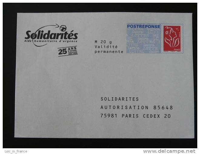 PAP Réponse Marianne De Lamouche Solidarites - Verso 06P662 - N° Intérieur D/16 B 0107 - PAP: Antwort/Lamouche