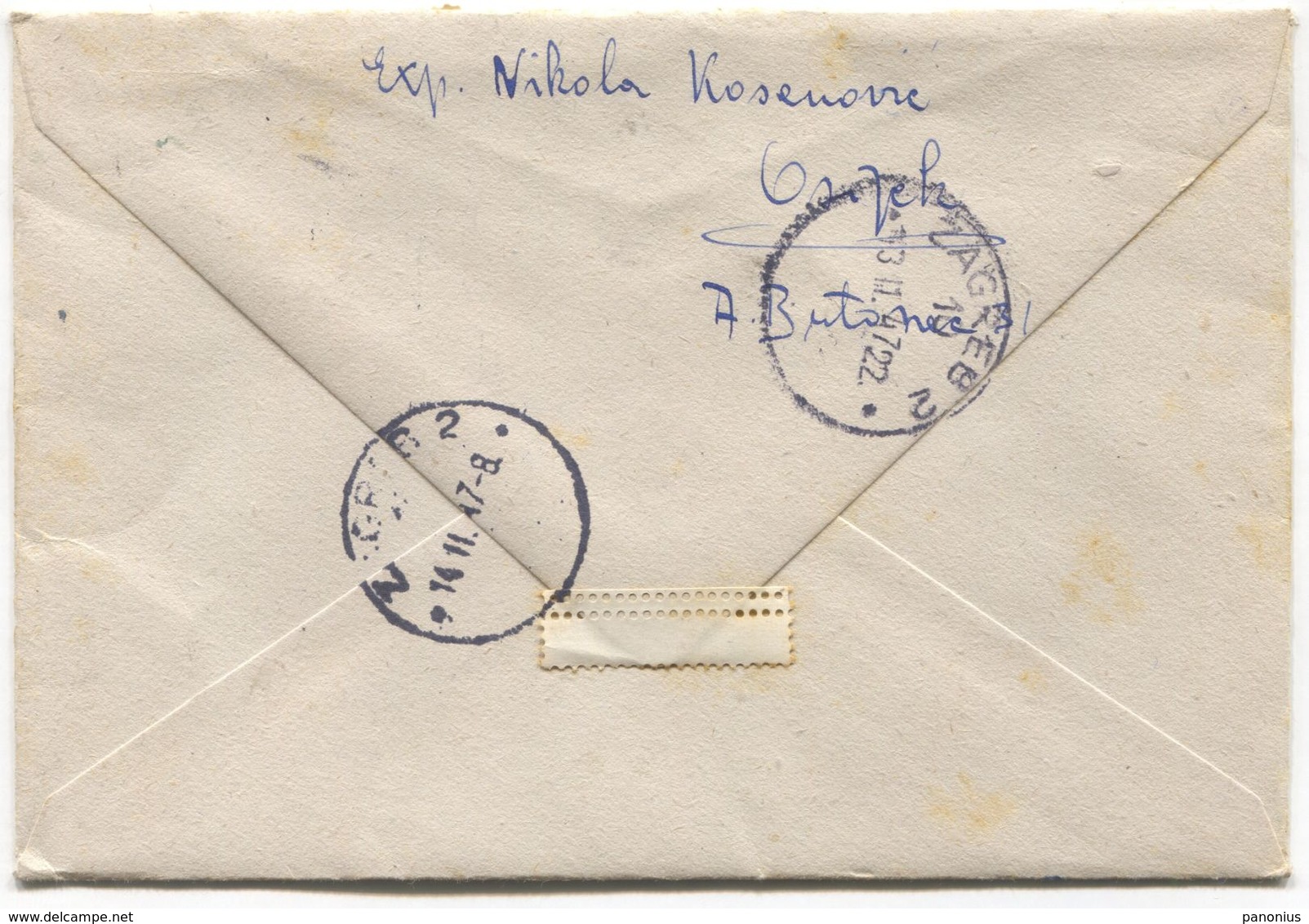 OSIJEK - ZAGREB, Year 1947, DF YUGOSLAVIA  REGISTERED HITNO EXPRES, OLD COVER - Kroatien