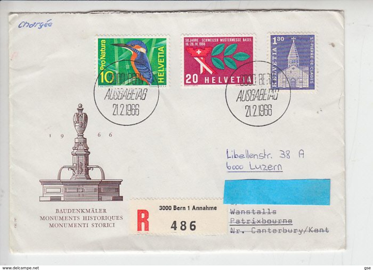 SVIZZERA 1966 -  Raccomandata Per Luzern - Covers & Documents