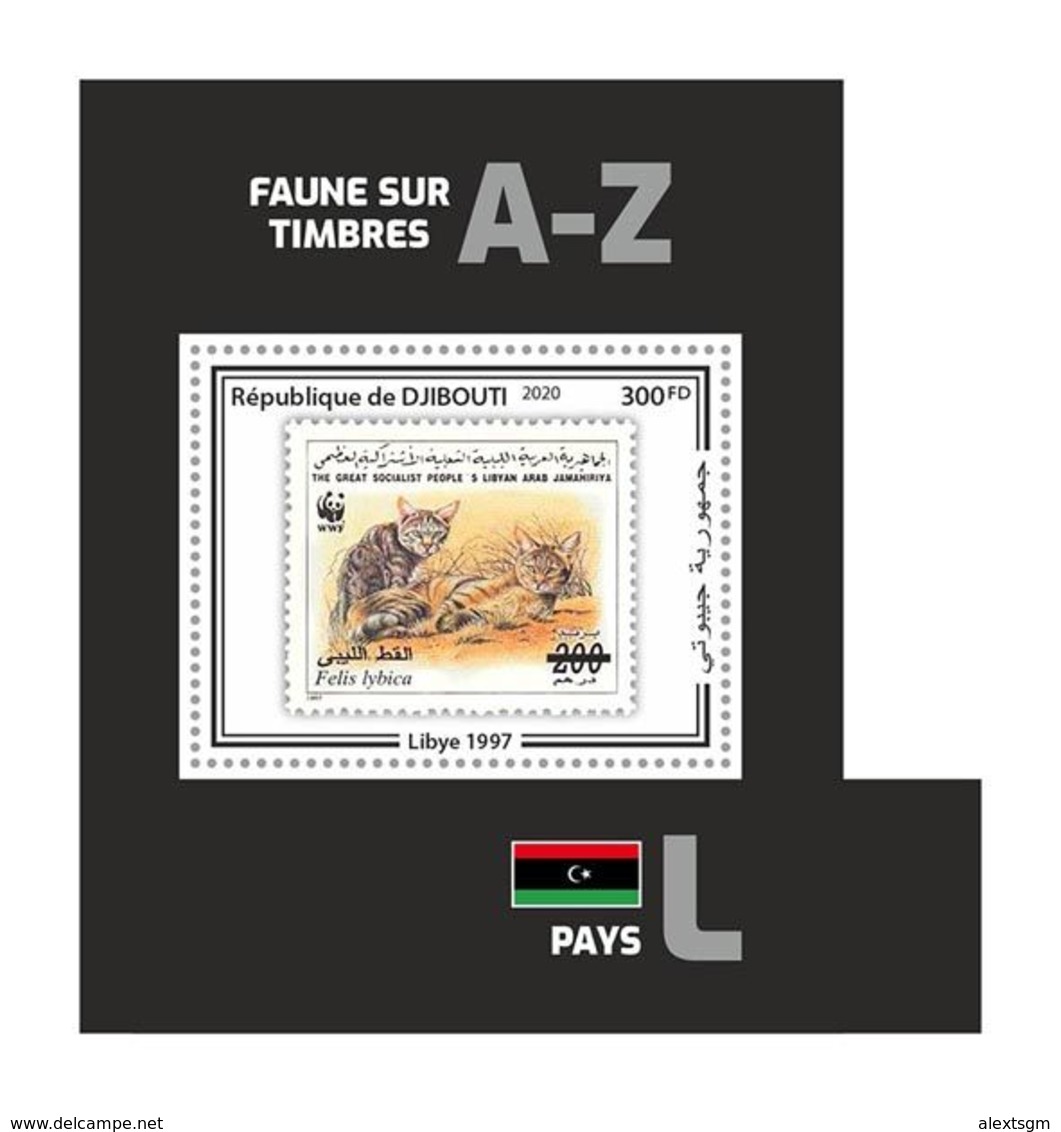 DJIBOUTI 2020 - Fauna, Libya: Wild Cats. Official Issue. - Raubkatzen