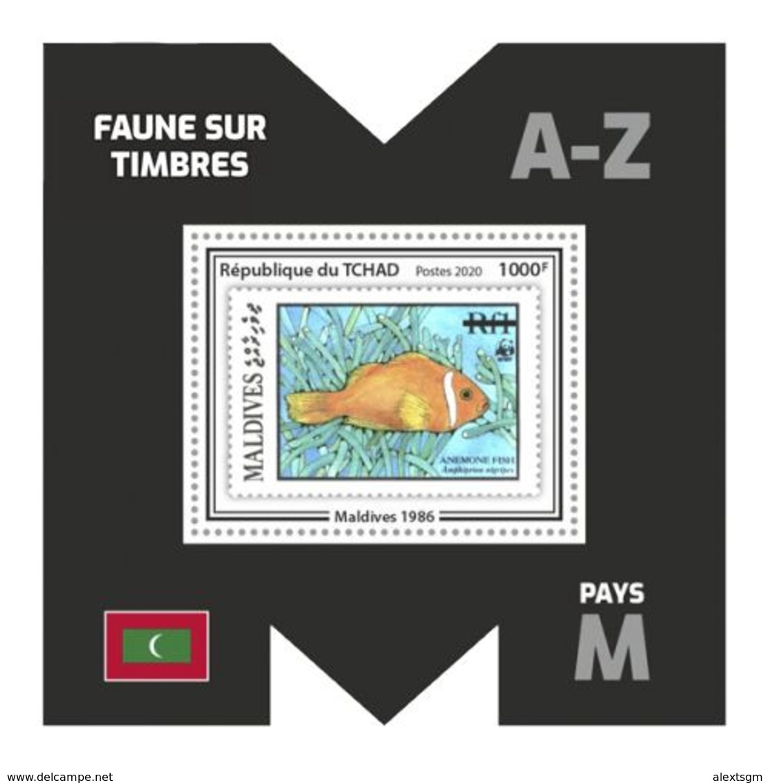 CHAD 2020 - Fauna, Maldives: Fish. Official Issue. - Fishes