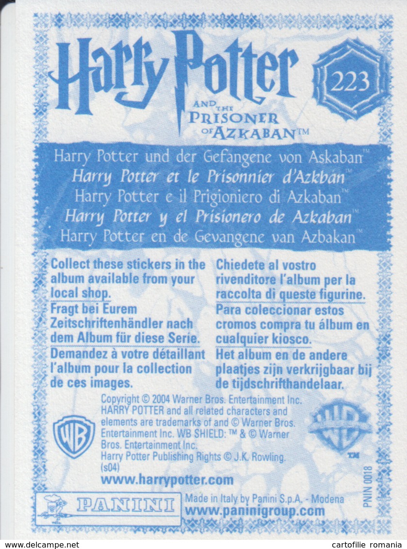 Panini - Sticker - Harry Potter And The Prisoner Of Azkaban - Empty Back Of The Sticker - See Scans - Edition Anglaise