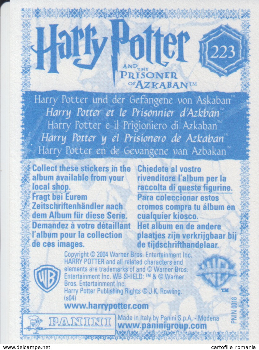 Panini - Sticker - Harry Potter And The Prisoner Of Azkaban - Empty Back Of The Sticker - See Scans - Engelse Uitgave