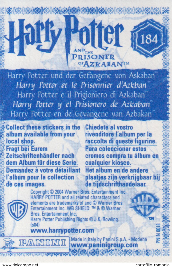 Panini - Sticker - Harry Potter And The Prisoner Of Azkaban - Empty Back Of The Sticker - See Scans - Edizione Inglese