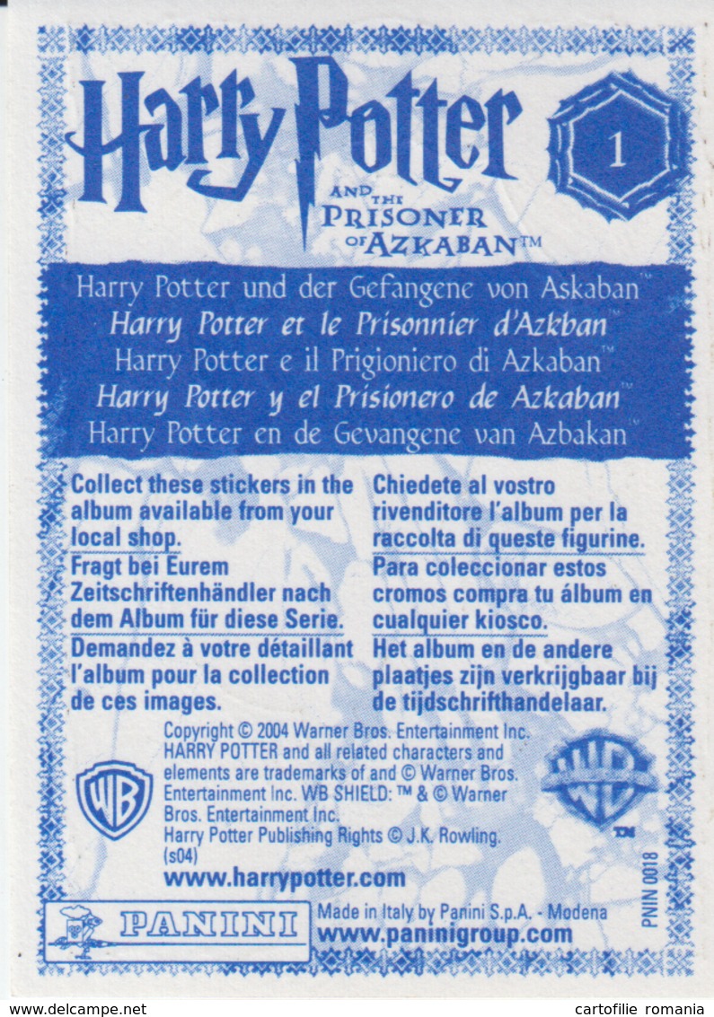 Panini - Sticker - Harry Potter And The Prisoner Of Azkaban - Empty Back Of The Sticker - See Scans - English Edition