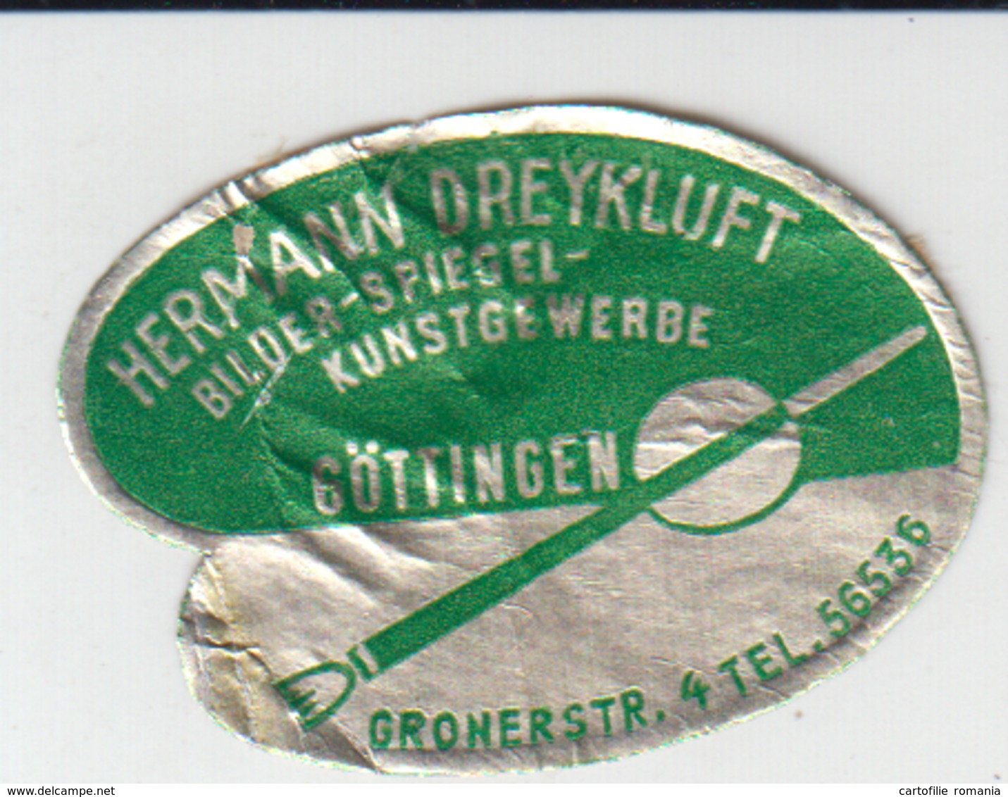 Adhesive Sticker - Label - Hermann Dreykluft - Gottingen - Bilder Spiegel Kunstgewerbe - 35/26 Mm - Autres & Non Classés