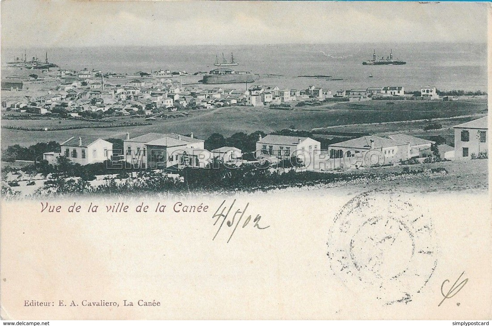 OLD POSTCARD - GRECIA - GREECE - CRETA - XANIA - VUE DE LA VILLE DE LA CANEE - VIAGGIATA 1902 - T10 - Greece