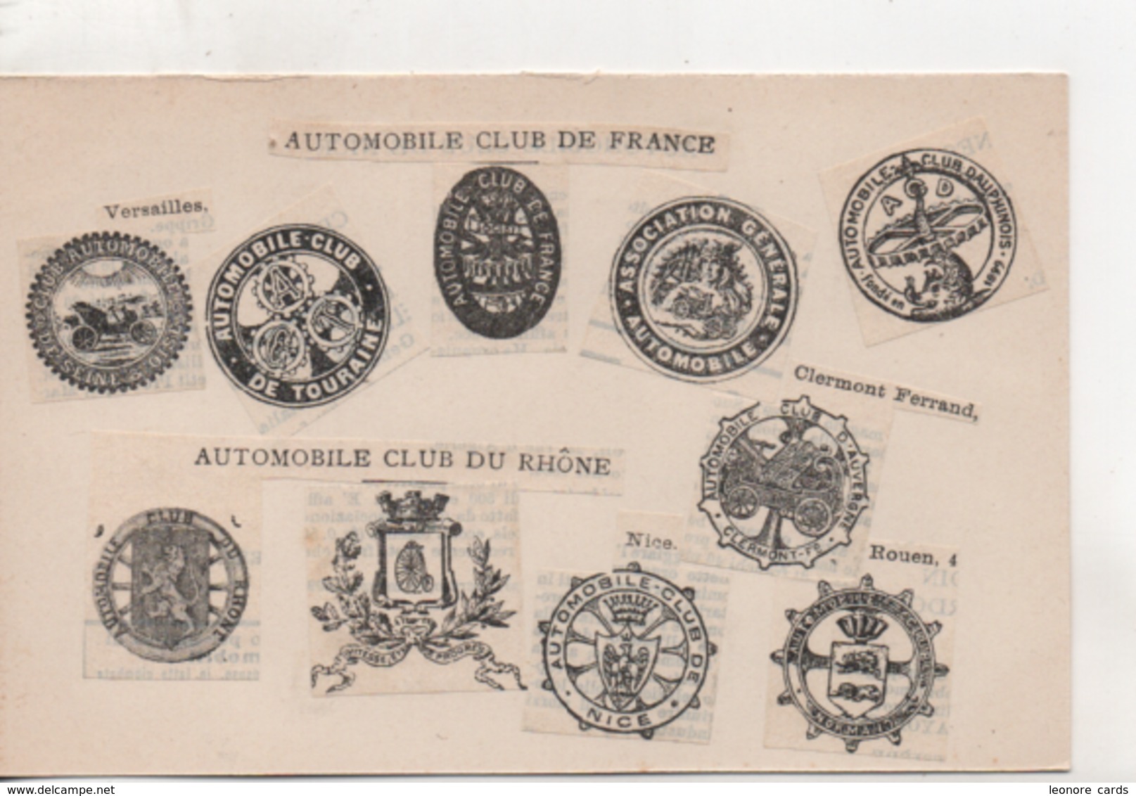 CPA.Fantaisie.collage Sur Carte.Automobile Club De France - Andere & Zonder Classificatie