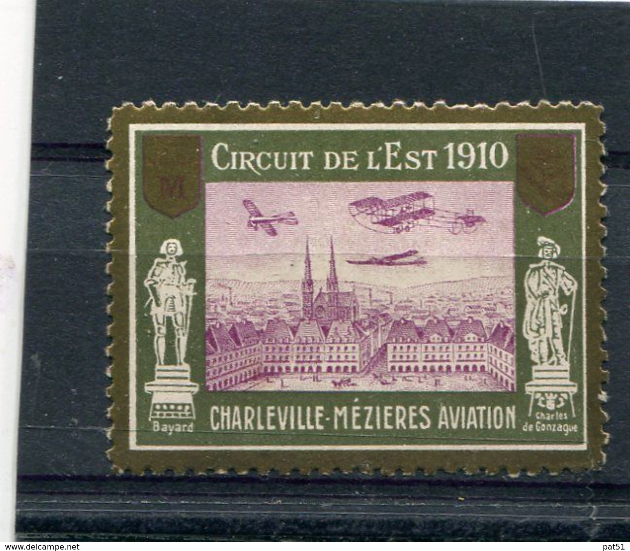 08 - Charleville Mézières : Aviation - Vignette Souvenir Du Circuit De L' Est - 1910 - Charleville