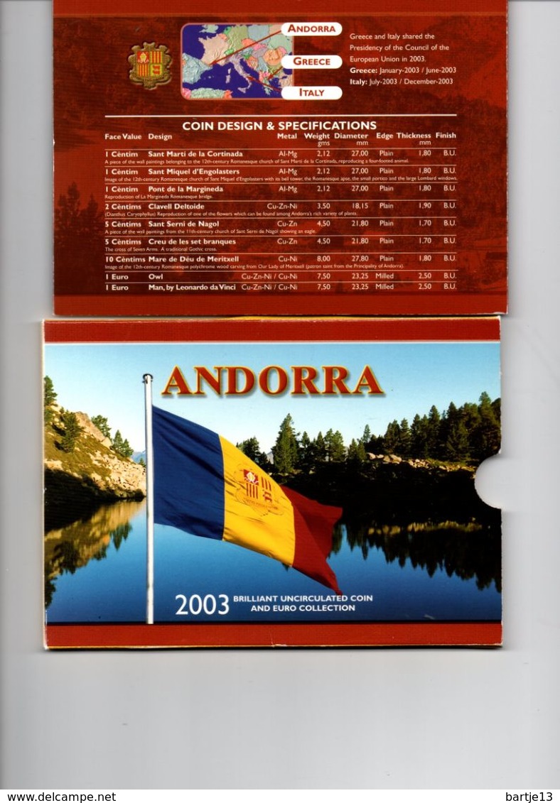 ANDORRA BU SET 2003 A COUNTRY RICH IN CULTURE AND HISTORY - Andorra