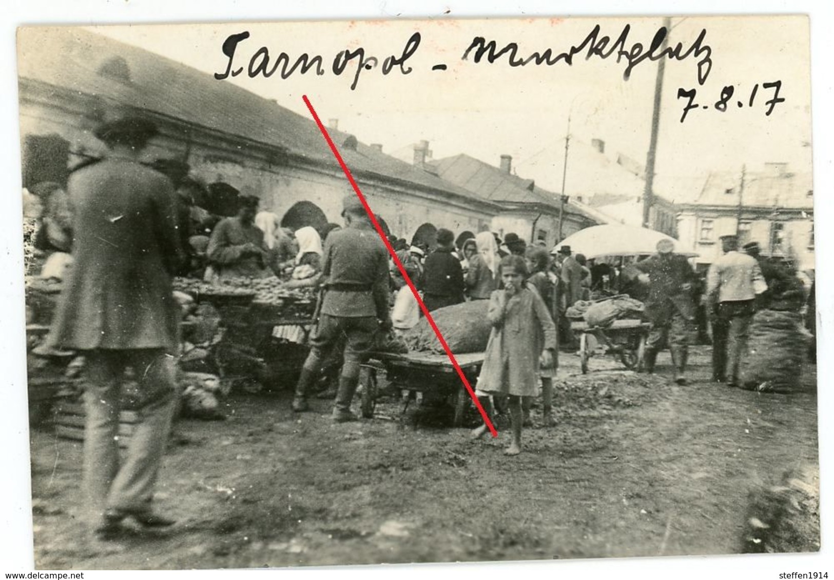 Markt Platz Enfants Ternopil Tarnopol Ukraine Тернополь  (1-3) Juden Judaika  Guerre 14/18-WWI Photo Allemande - 1914-18