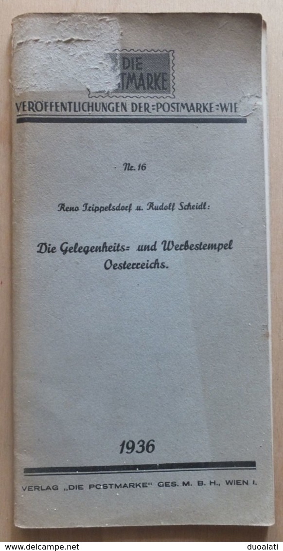 Austria Österreich 1936 Die Gelegenheits- Und Werbestempel Oesterreichs Commemorative And Slogan Postmarks Brochure - Annullamenti