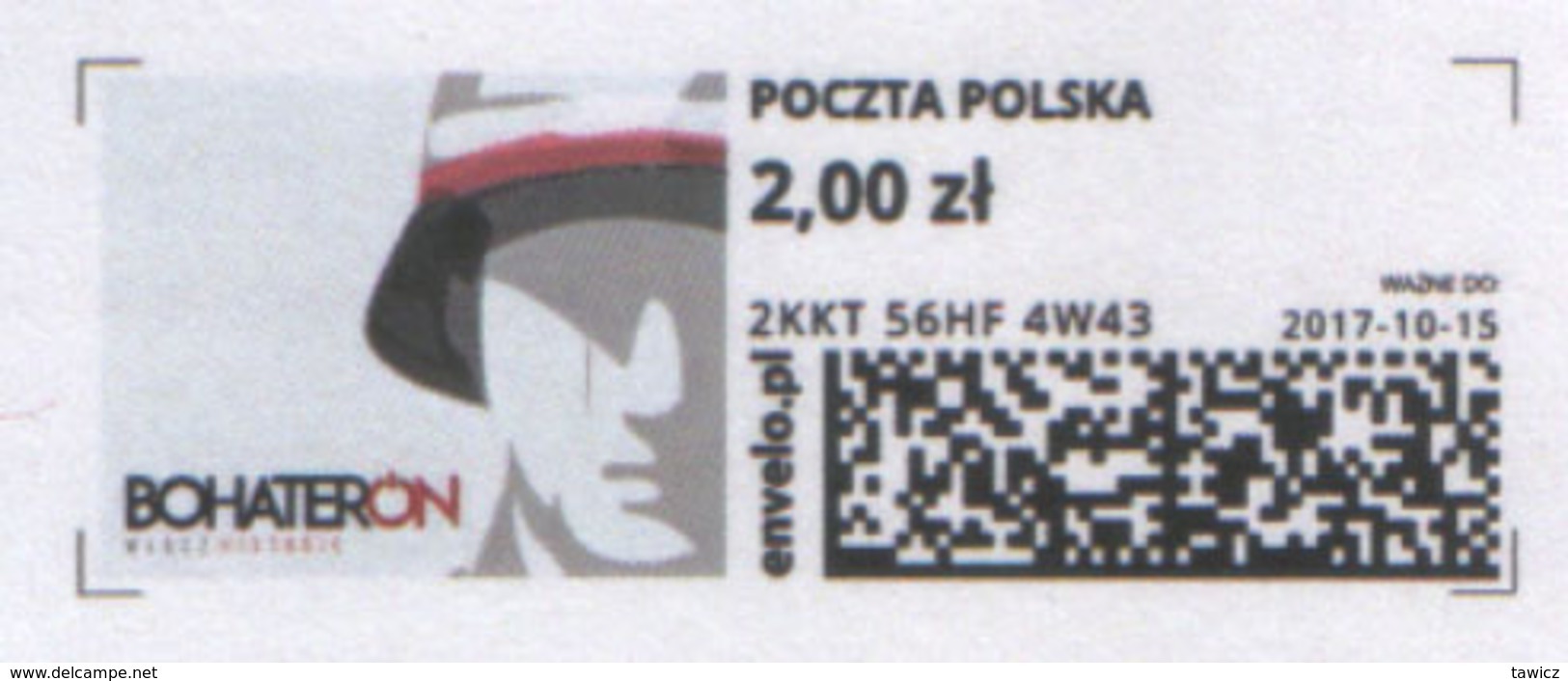 Poland 2016, WARSAW UPRISING Army Freedom Fighters WW2 EPost, Picture Stamp With QR Code - WW2