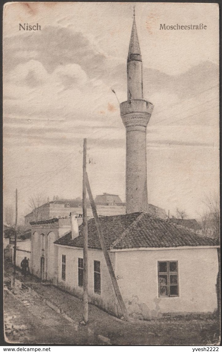 Yougoslavie / Allemagne 1916. 2 Cartes De Franchise Militaire. Minaret De La Mosquée De Niš (Nich), Muezzin - Islam