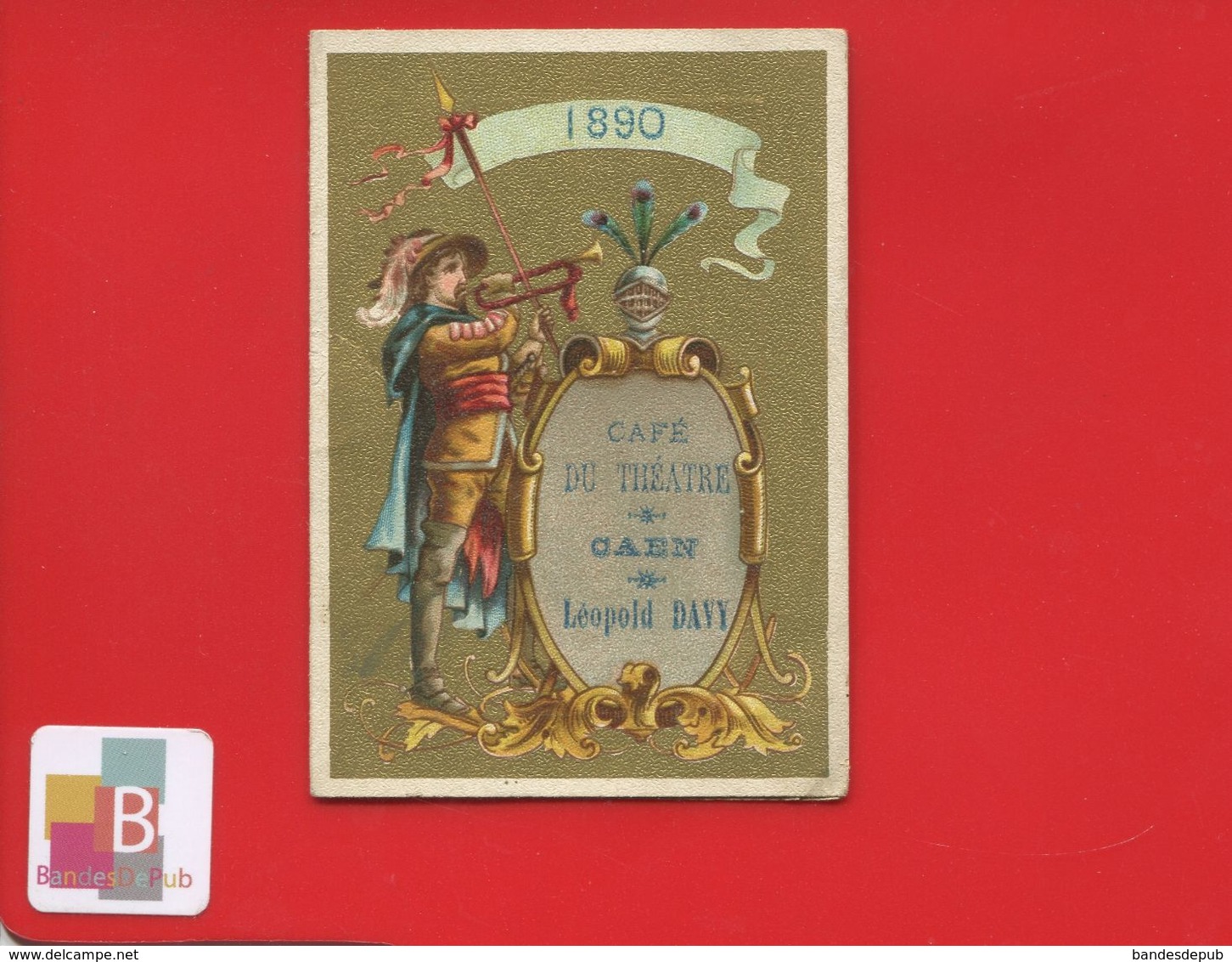 CAEN Café Du Théâtre Léopold Davy Superbe Calendrier 1890 Complet   Chromo Or Hutinet Bognard ? - Petit Format : ...-1900