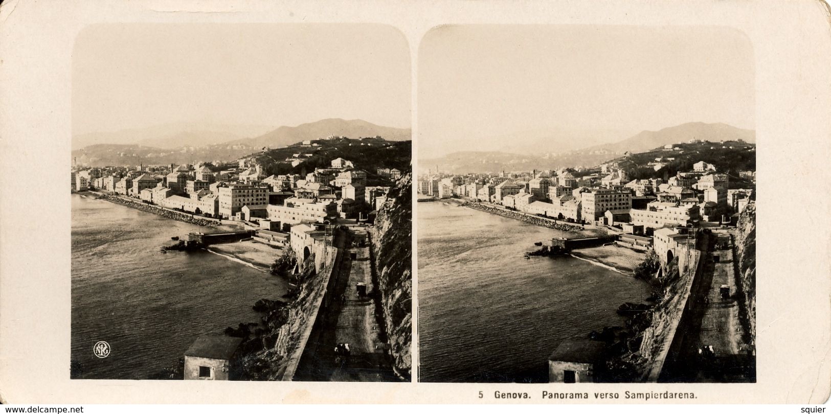 Stereo, Genova, Genua, Sampierdarena Panorama, NPG - Stereoscoopen