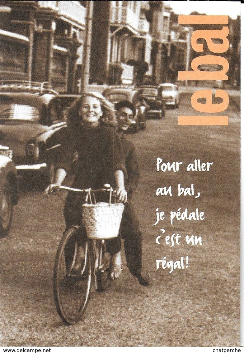 CART'COM ??? AU BAL  POUR ALLER AU BAL JE PÉDALE C'EST UN RÉGAL  VÉLO BICYCLETTE CARTE INVITATION NUMÉROTÉE - Cabarets