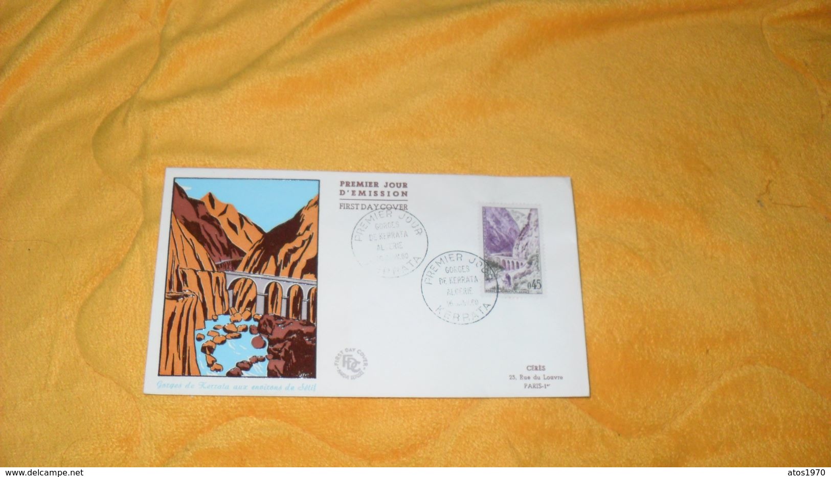 ENVELOPPE FDC DE 1960.../ GORGES DE KERRATA AUX ENVIRONS DE SETIF..CACHETS KERRATA + TIMBRE - FDC