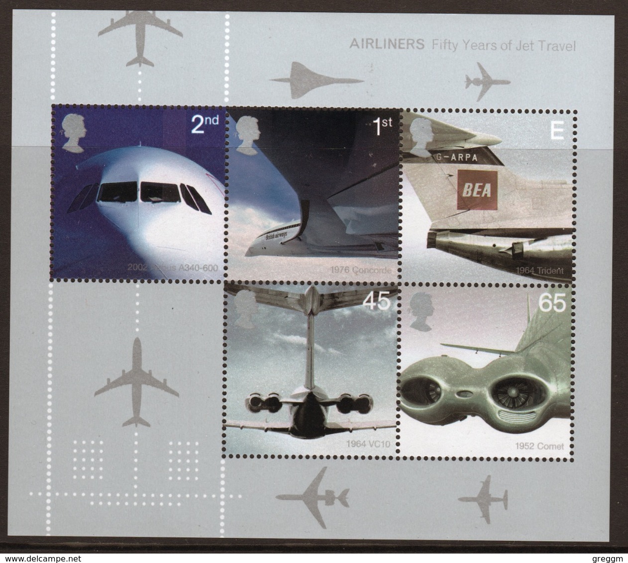 GB 2002 Mini Sheet Celebrating The 50th Anniversary Of Passenger Jet Aviation In Unmounted Mint Condition. - Blocks & Kleinbögen