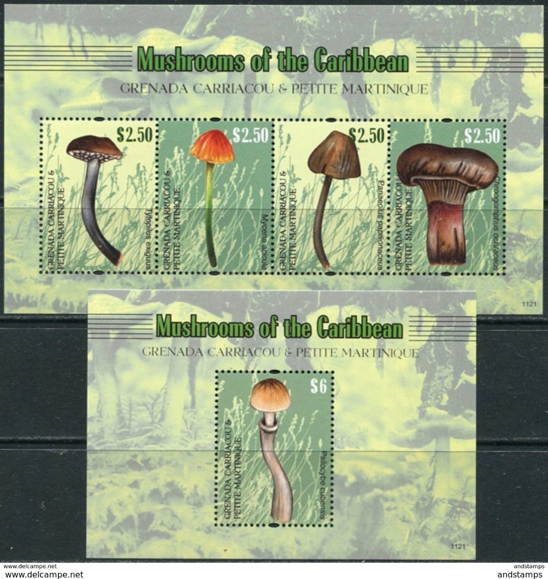 Grenada Carriacou & Petite Martinique 2011. Michel #4731/34+Bl.#655 MNH/Luxe. Plants. Mushrooms. (Ts19) - Grenada (1974-...)