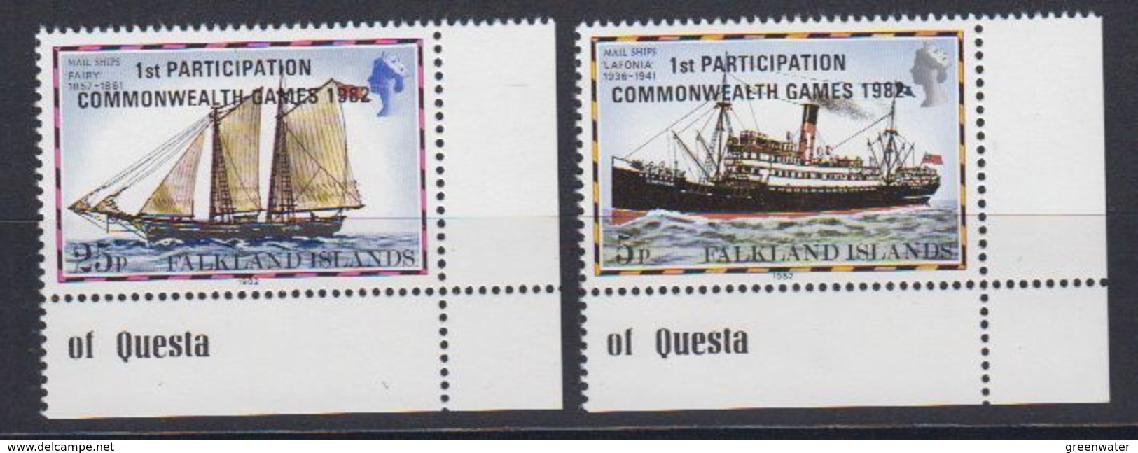 Falkland Islands 1982 Commonwealth Games 2v (corners) ** Mnh (48671A) - Falklandeilanden