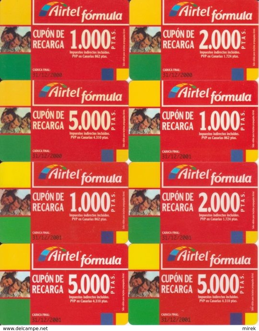 61/ Spain; Airtel, 25 Old Prepaid GSM Cards - Airtel