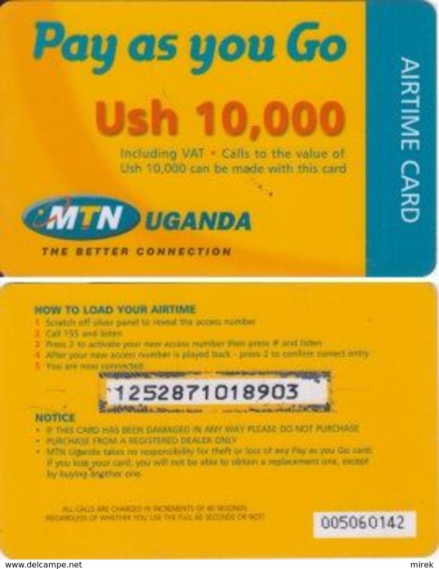 100/ Uganda; MTN, Old Prepaid GSM Card - Uganda
