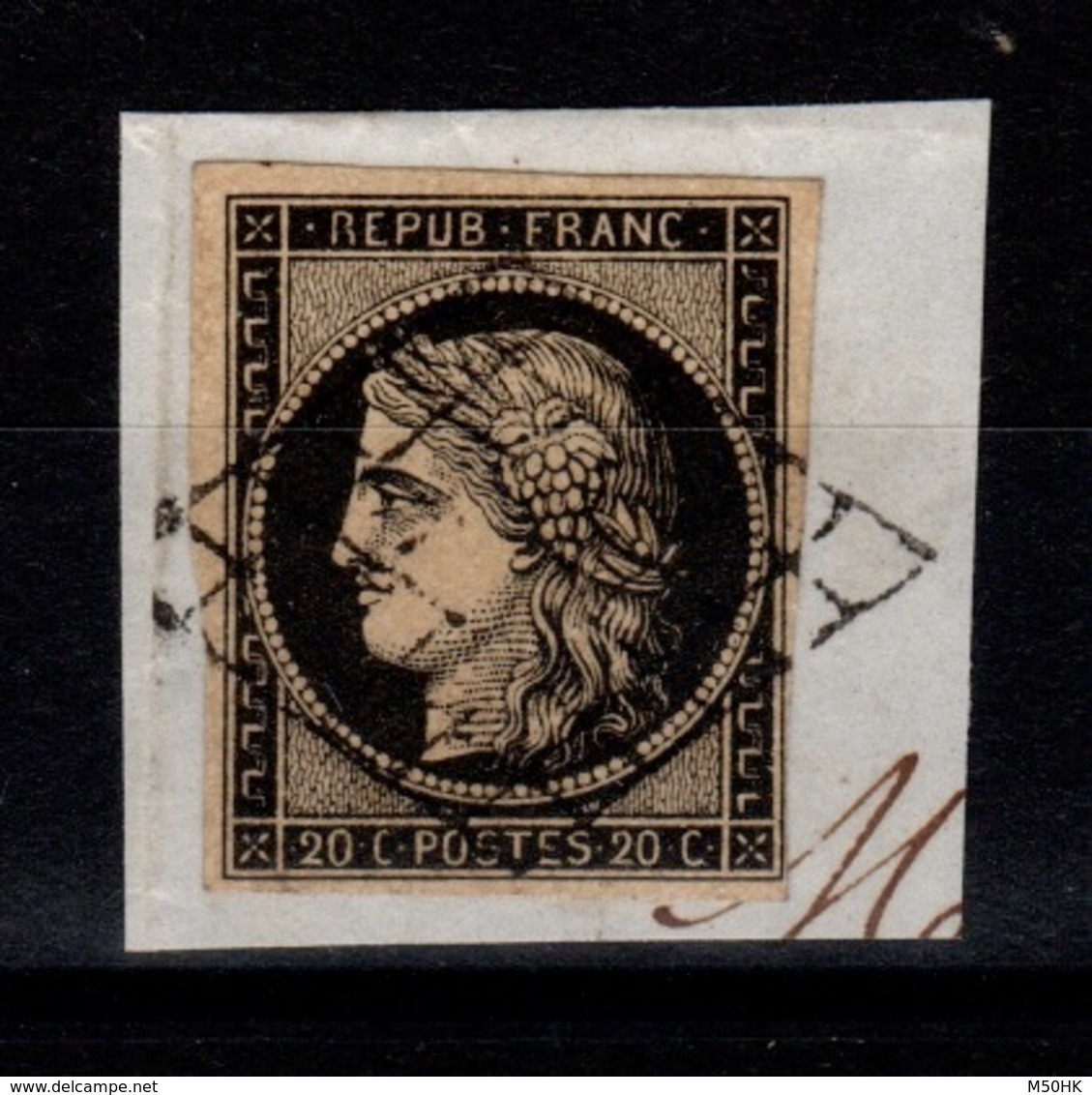 Ceres 1849 - YV 3 Oblitéré LUXE Sur Fragment Cote 65 Euros - 1849-1850 Ceres