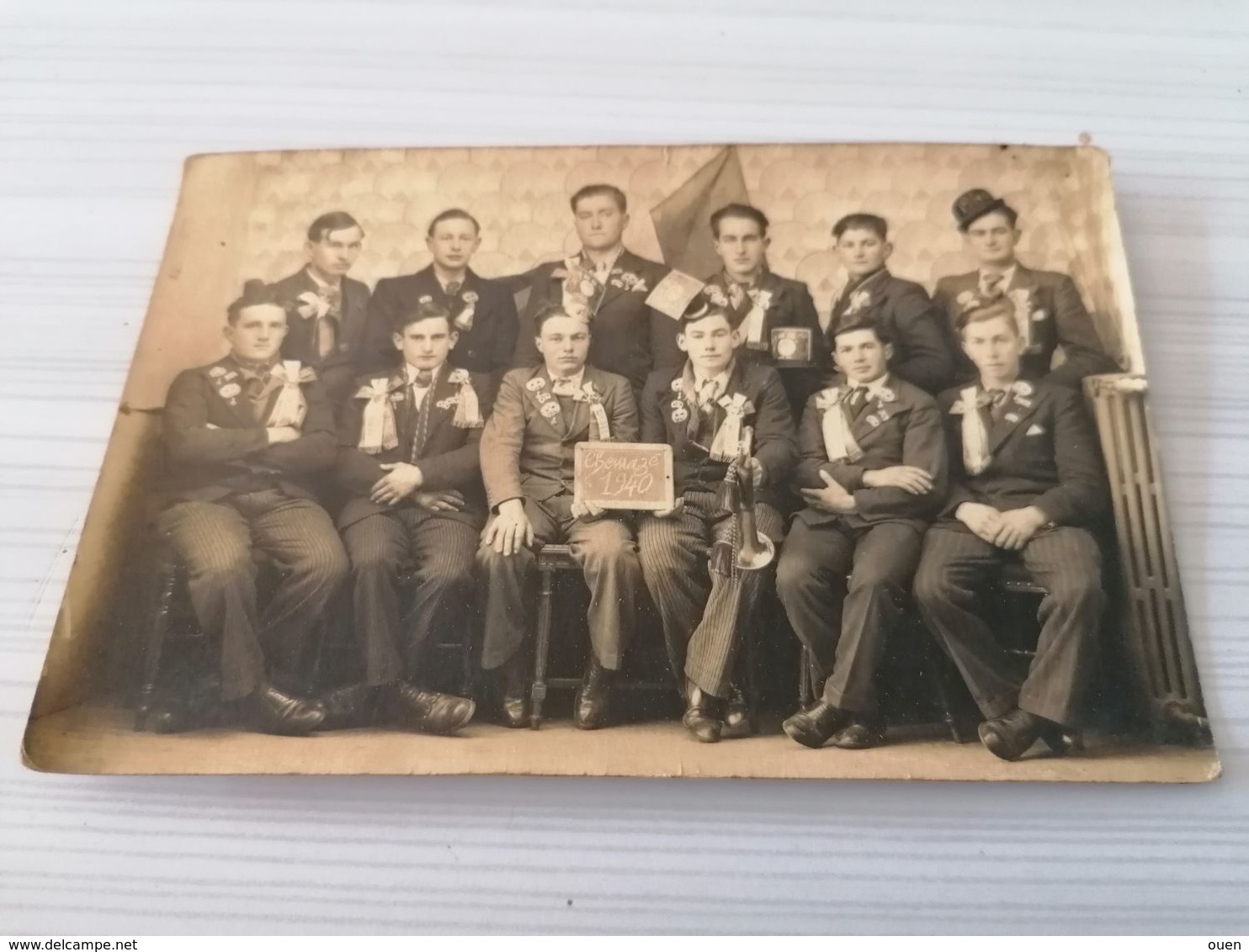 Carte Photo Classe Militaire ? 1940 Chamzé Mayenne - Persone Anonimi