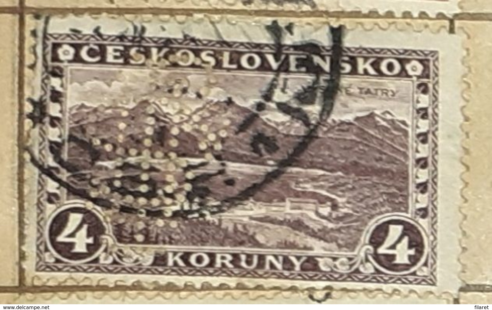 CZECHOSLOVAKIA-VIEW TO TATRA MOUNTAIN,PERF.-USED STAMP - Used Stamps