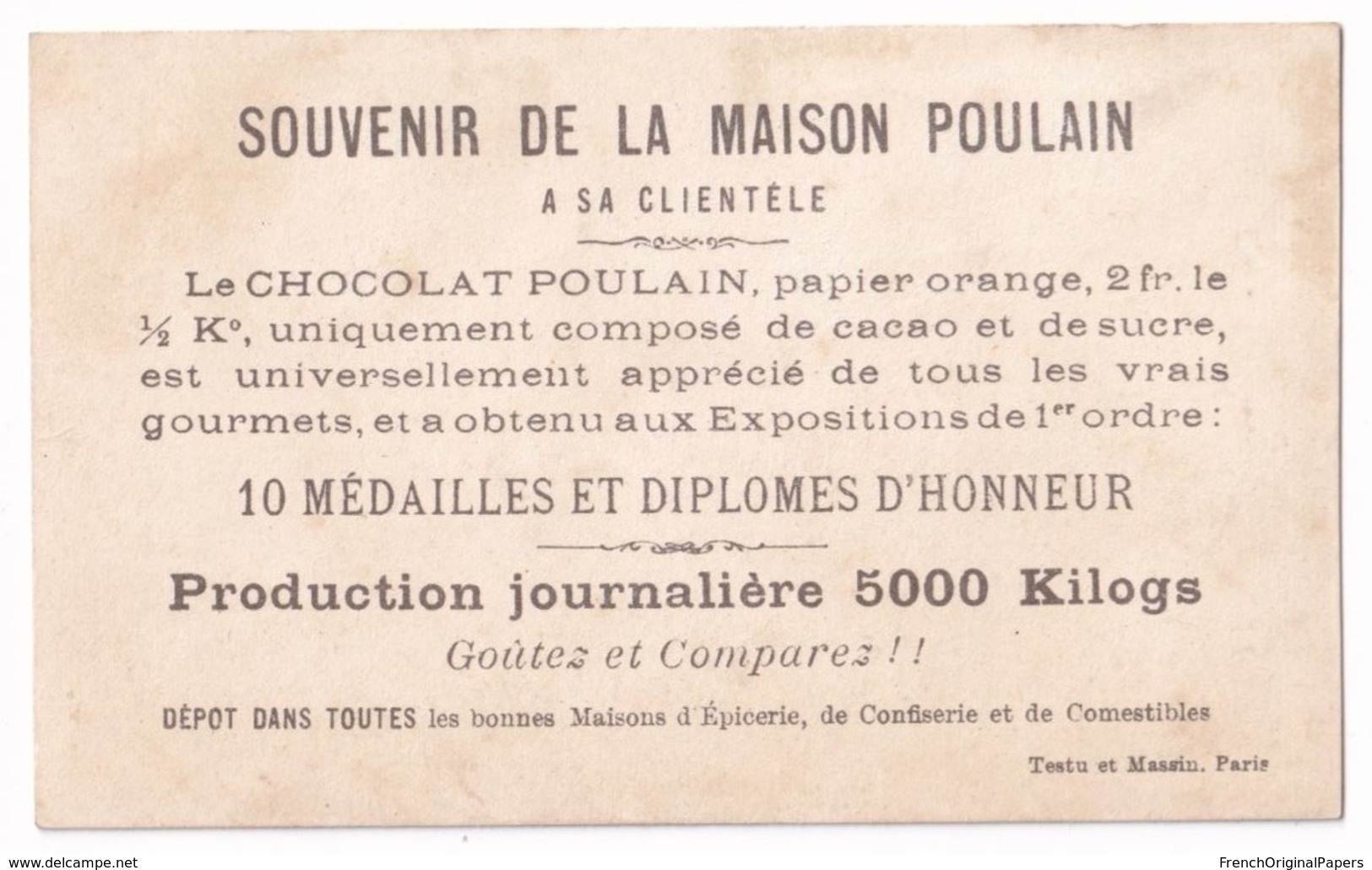 Rare Chromo Chocolat Poulain Testu & Massin 1895 Thème Grenouille Humanisée Anthropomorphisme Justice Juge Avocat A37-43 - Poulain