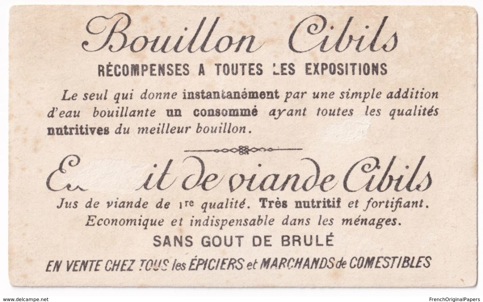 Rare Chromo Bouillon Cibils 1895 Thème Cricket Libellule Humanisée Anthropomorphisme Hiver Canne Insecte A37-45 - Other & Unclassified