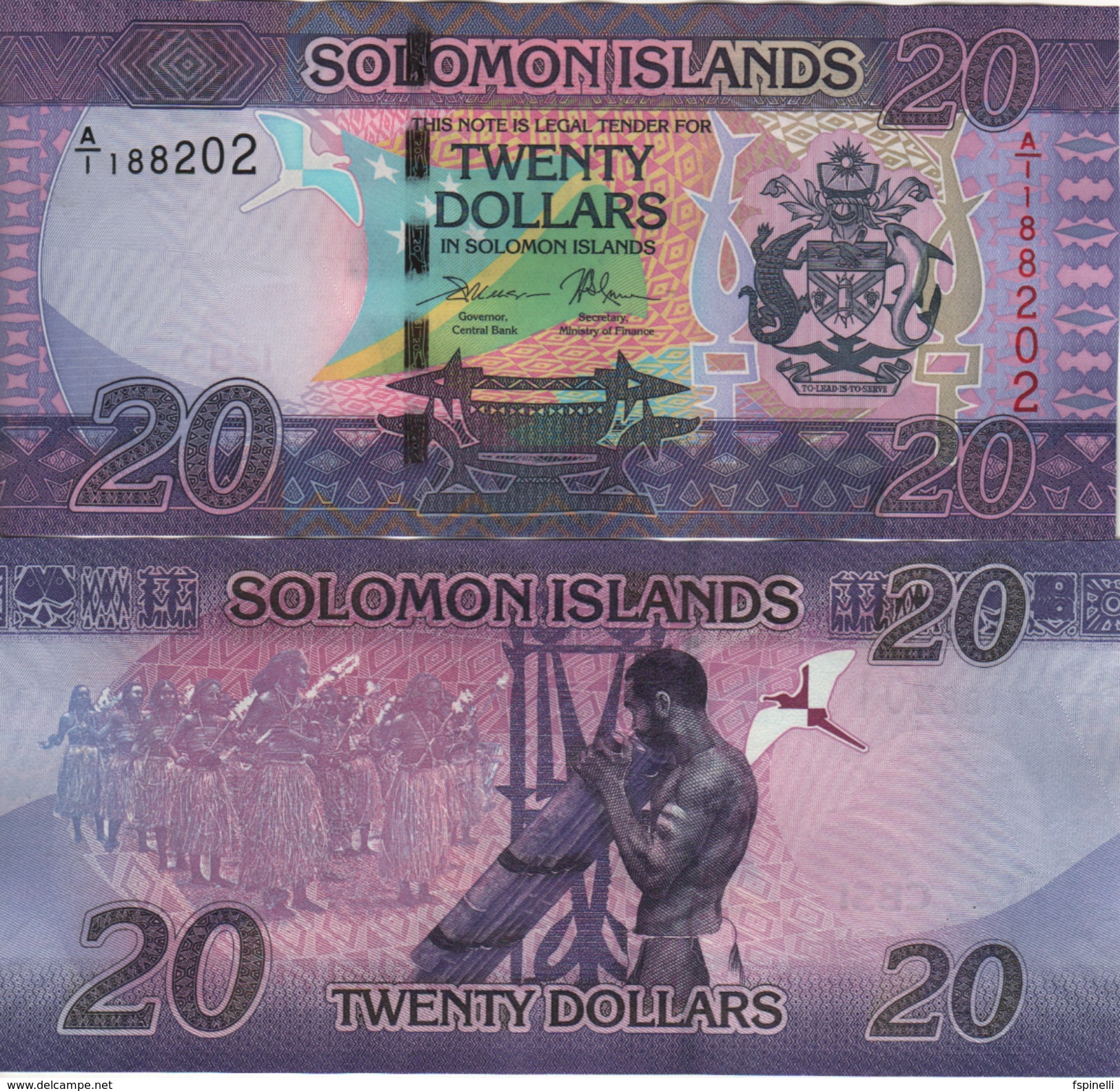 SOLOMON  ISLANDS    New  20 Dollars  P34  ( ND 2017 ) - Isola Salomon