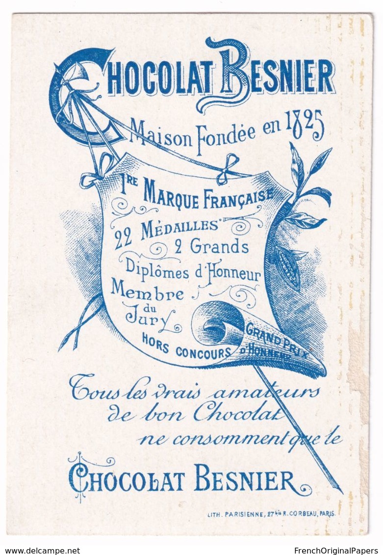 Rare Chromo Chocolat Besnier 1895 Thème Colon Colonie Explorateur Afrique Bateau Commerce Amérique Voilier A37-47 - Other & Unclassified