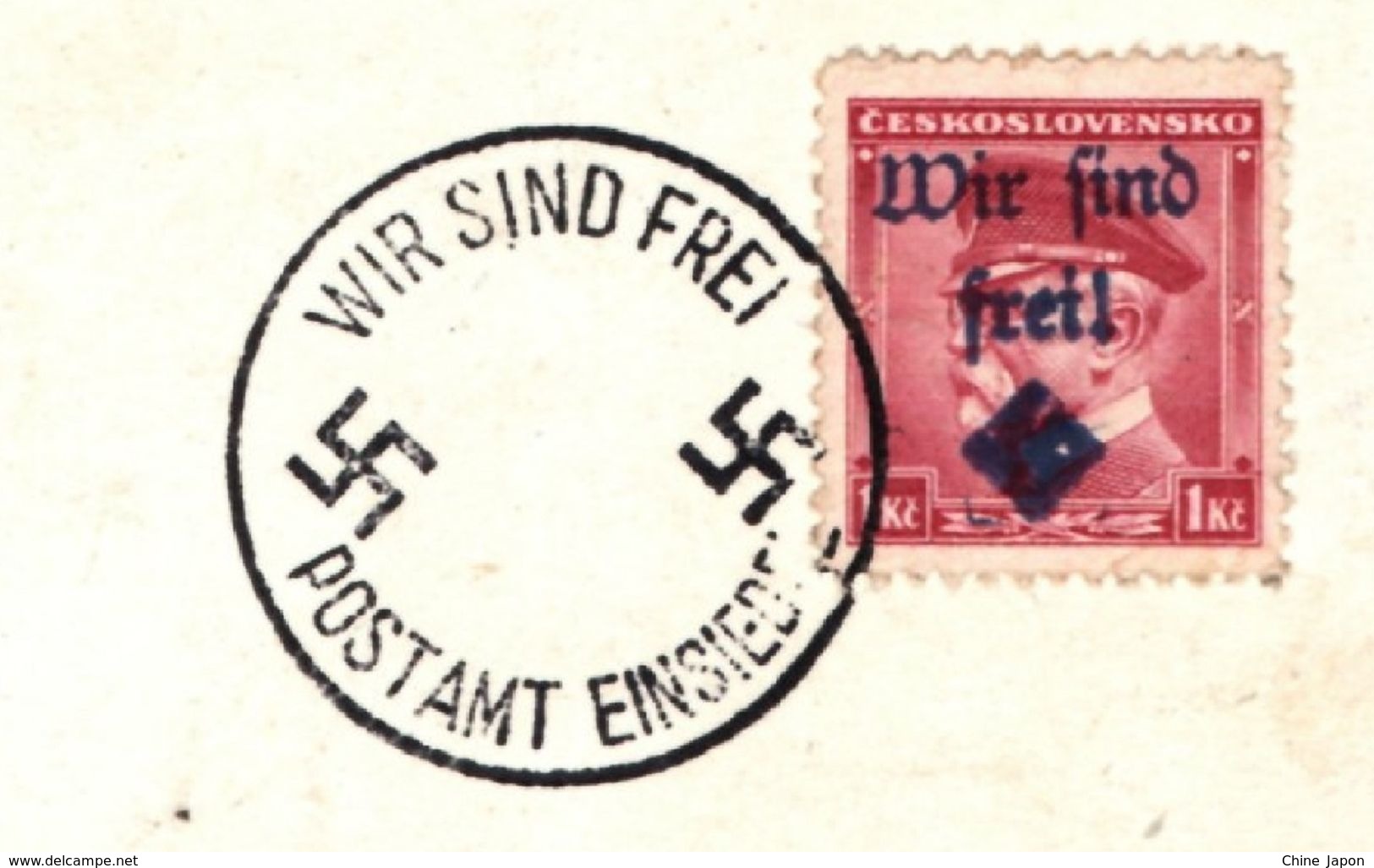 1938 München Munich Meeting Adolf Hitler / Mussolini / Chamberlain & Daladier PHOTO Postcard Cpa Stamp Wir Sind Frei - War 1939-45