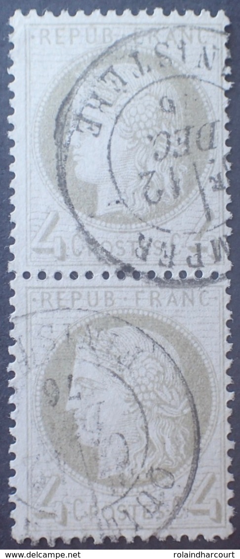 R1286/145 - CERES N°52 (PAIRE) - CàD De QUIMPER (Finistère) Du 12 DECEMBRE 1876 - 1871-1875 Cérès