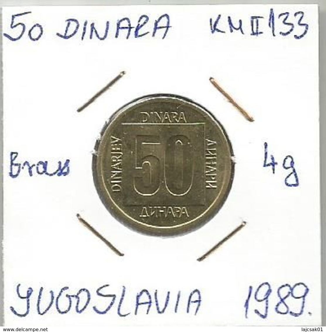 G2 Yugoslavia 50 Dinara 1989. KM#133  Key Date - Joegoslavië