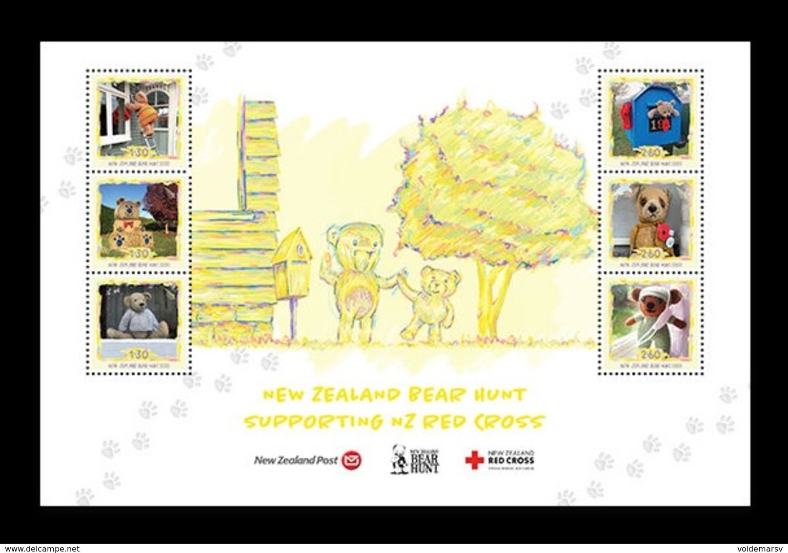 New Zealand 2020 Mih. 3790/95 (Bl.453) COVID-19 Coronavirus Pandemic. Teddy Bear Hunt MNH ** - Unused Stamps