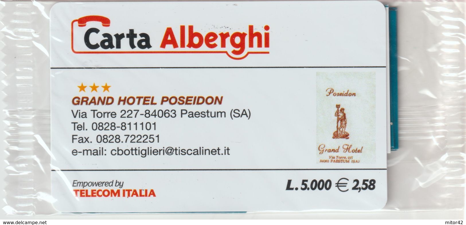 16-Carta Alberghi-G:Hotel Poseidon-Paestum-(SA)-Nuova In Confezione Originale - Usos Especiales