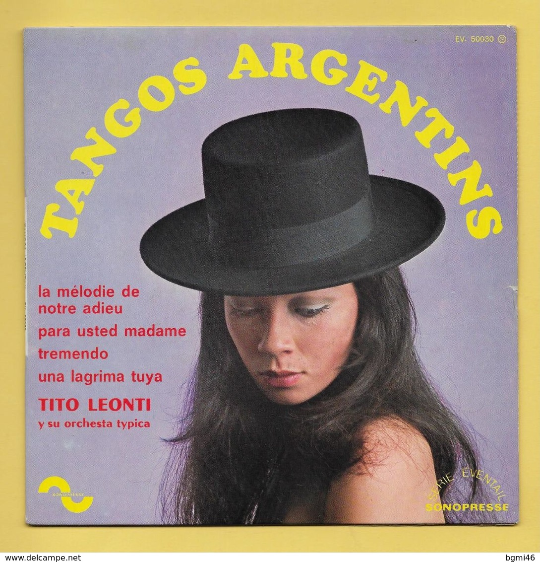 Disque Vinyle 45 Tours : TITO LEONTI  :  TANGOS ARGENTINS..voir Les 4 Titres Dans La Description..Scan A  : Voir 2 Scans - Strumentali