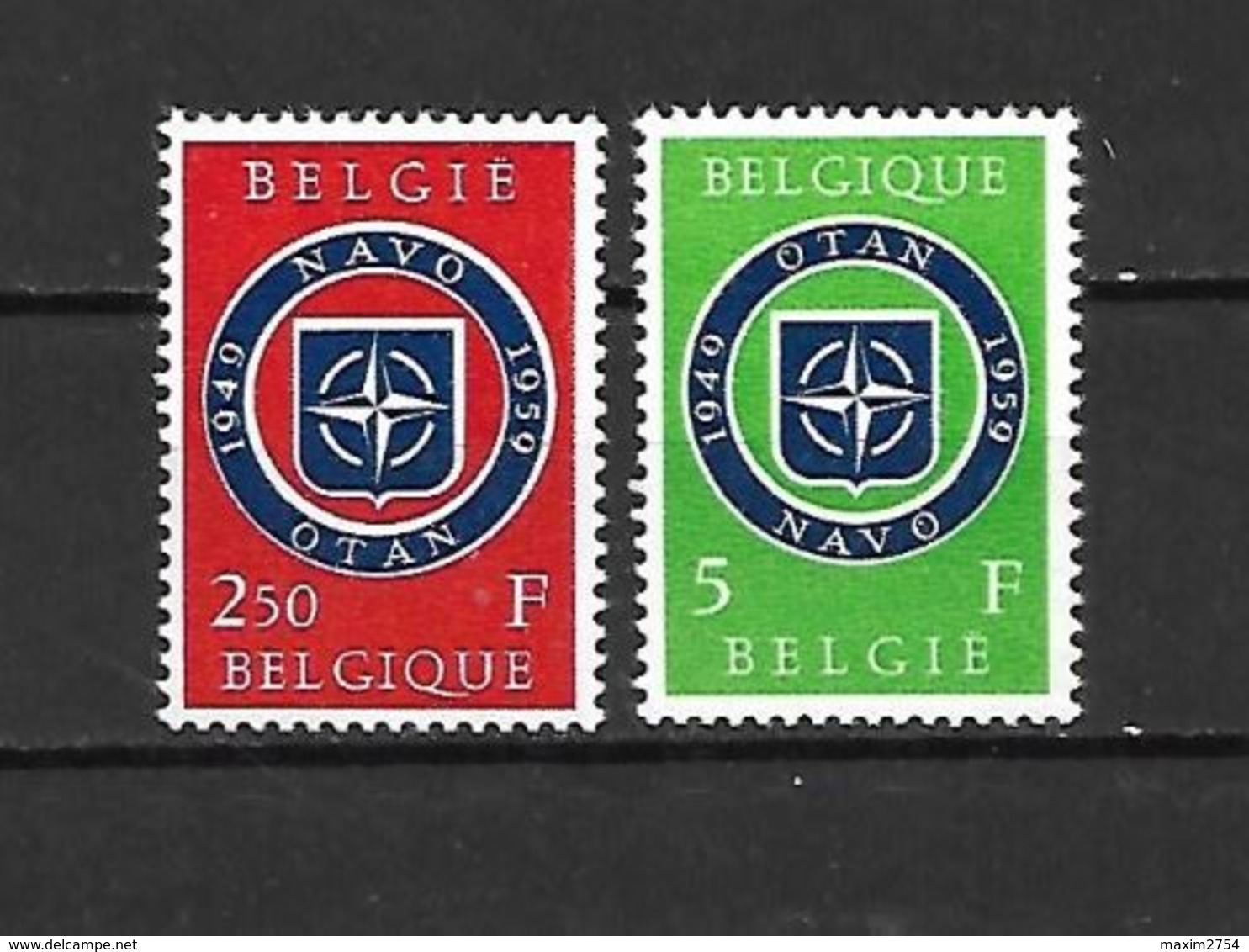 BELGIO - 1959 - N. 1090/92** - N. 1094/95** - N. 1093 USATO (CATALOGO UNIFICATO) - Ongebruikt