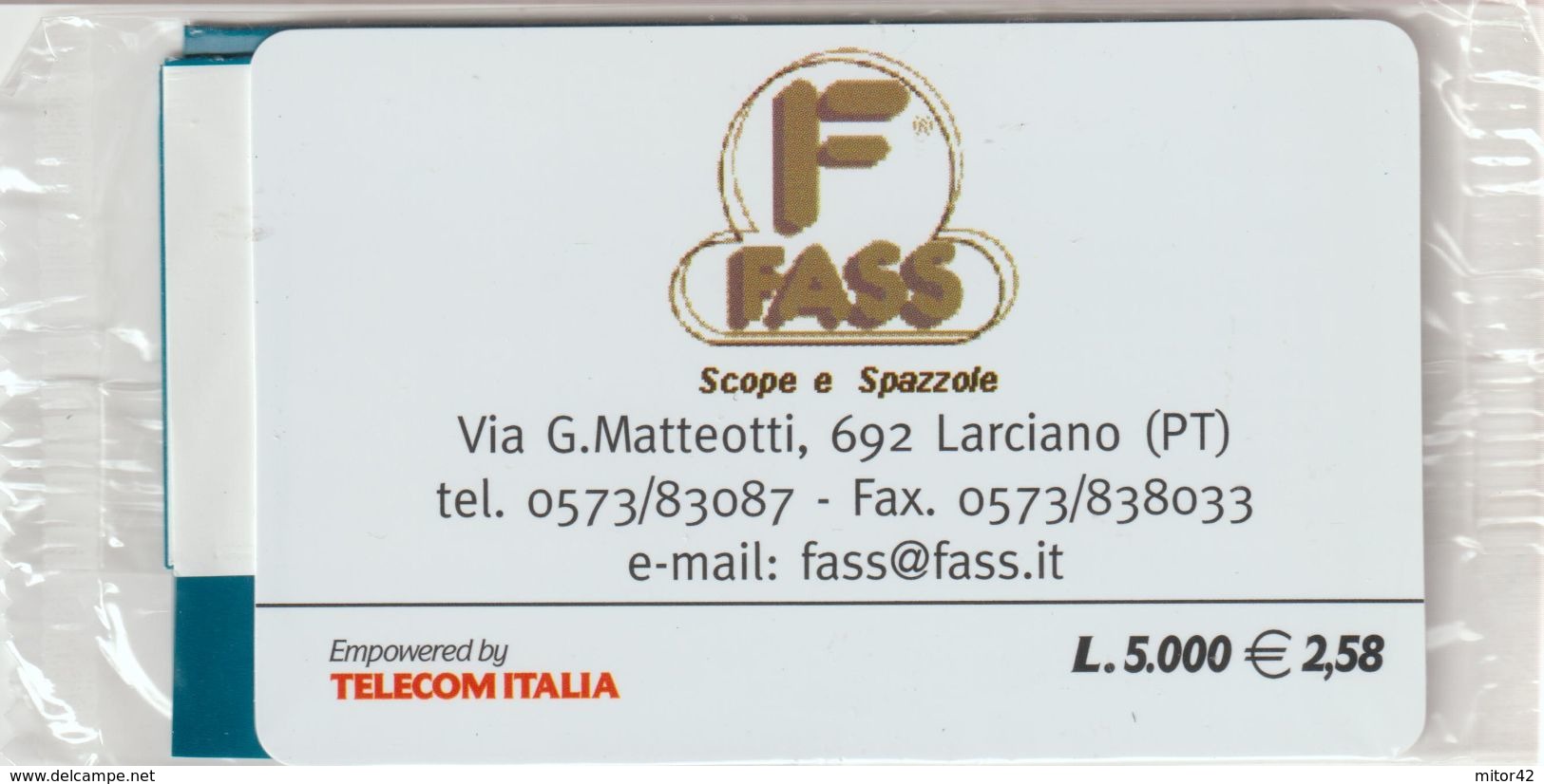 23-Carta Alberghi-Fass-Larciano (PT)-Nuova In Confezione Originale - Usi Speciali