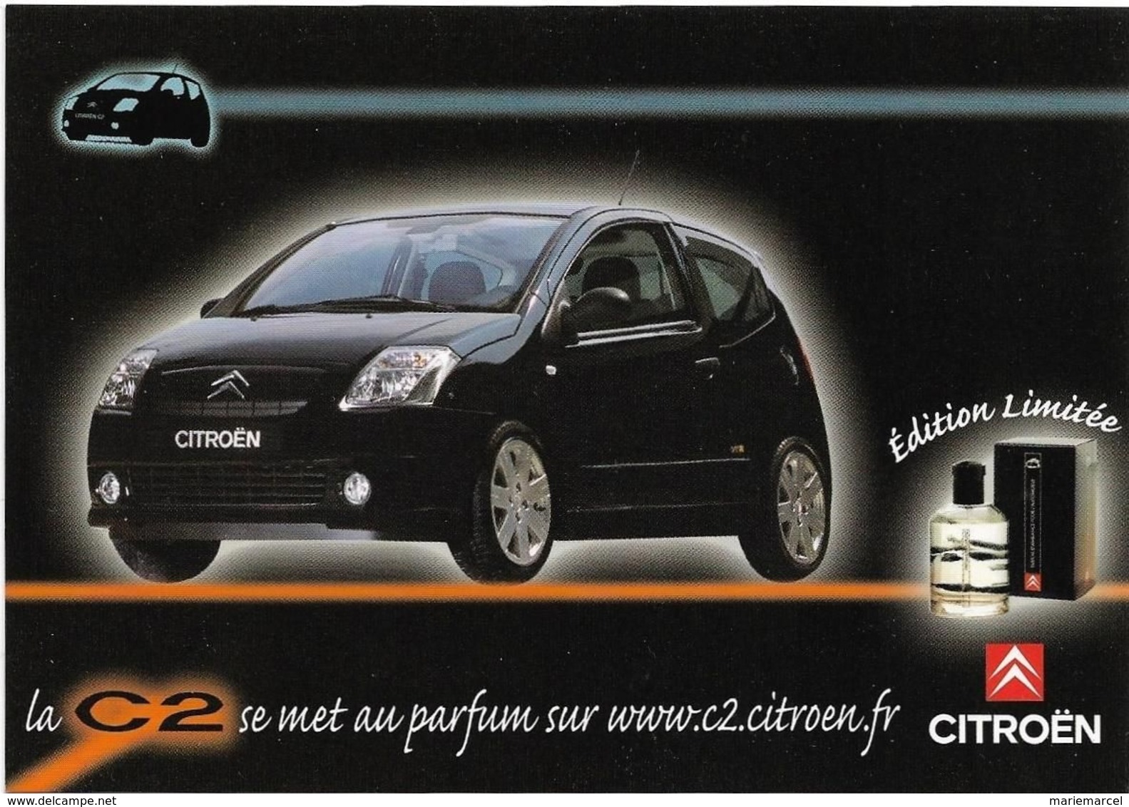 CITROËN C2 Et C4 - LOT DE 4 Cart'Com Pub.  - Pour La C2 Edition Limitée Du Parfum D'Ambiance - (Voir Scan) - Passenger Cars